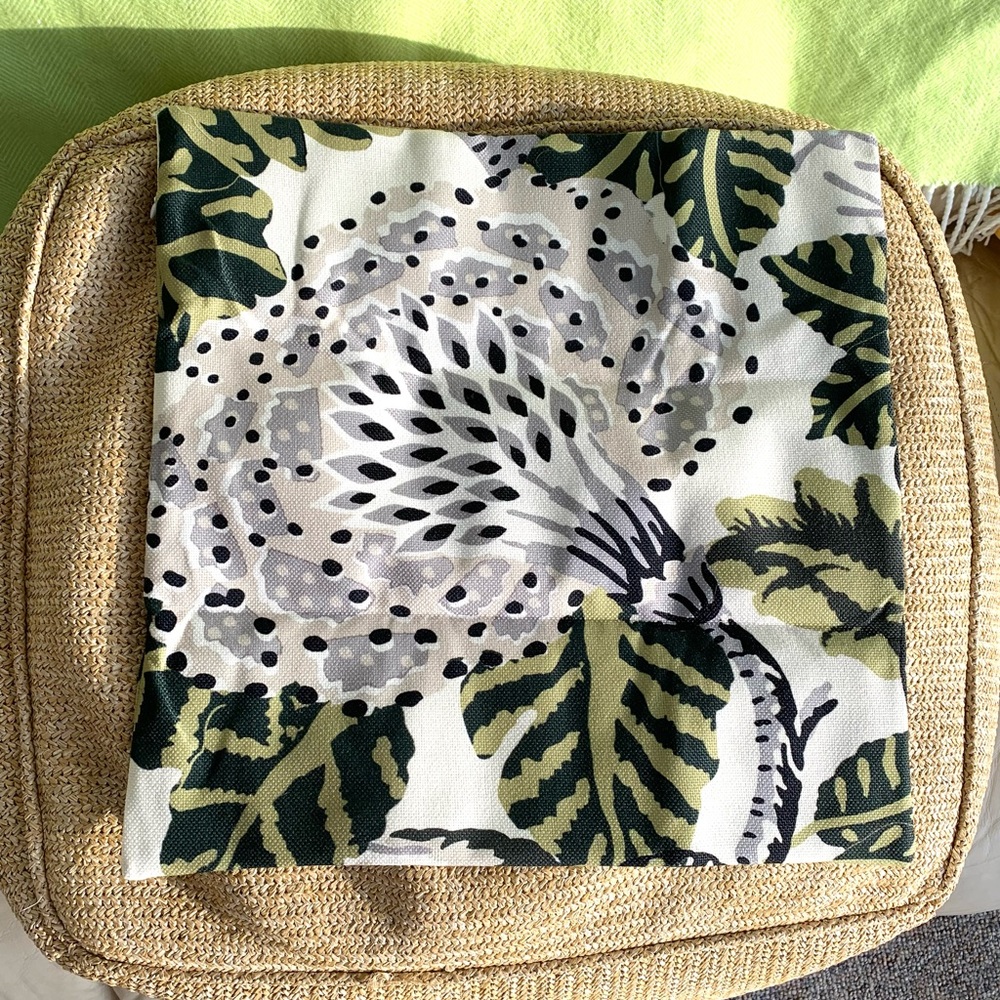 Pillow cover 15.5 inches square green, gray